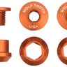Wolf Tooth 1x Chainring Bolt Set - 6mm Dual Hex Fittings Set/5 Orange