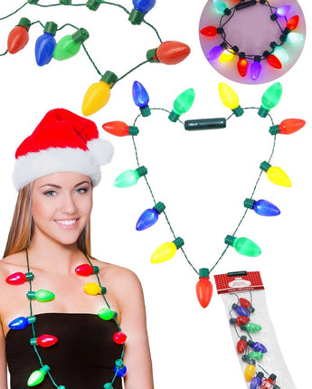 Christmas LED String Light Bulb Necklace - 13 Bulbs