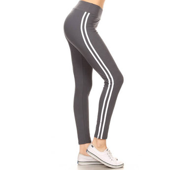 Buttery Soft Side Striped Leggings - Gio's Outdoors