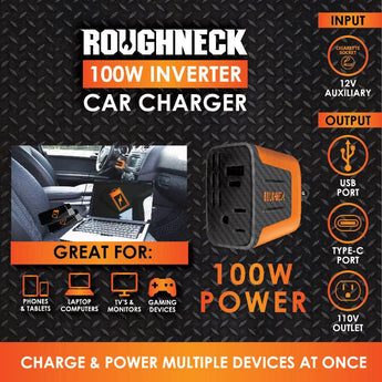 Car Charger Power Inverter 100w 3 Port With Plug- 3/Pack - Gio's Outdoors