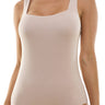 Double Layered Square Neck Tank Bodysuit (Sand) - Gio's Outdoors