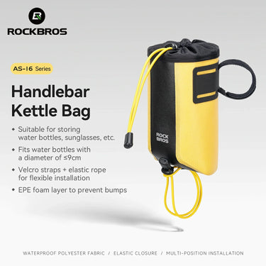 AS-162 100% Waterproof Water Bottle Handlebar Bag 1L - Gio's Outdoors -ROCKBROSUSA