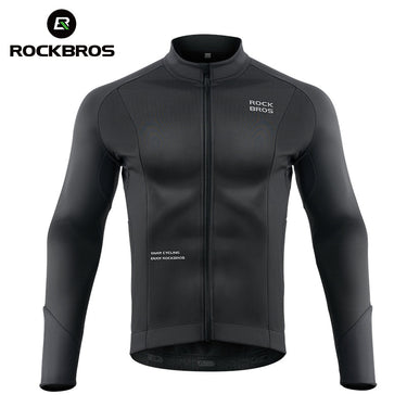 Men’s Cycling Fleece Jersey Long Sleeve for 32–50°F - Gio's Outdoors -ROCKBROSUSA