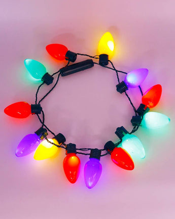 Christmas LED String Light Bulb Necklace - 13 Bulbs