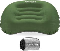 Alpcour Inflatable Camping Pillow Army Green