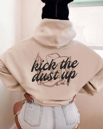 KICK THE DUST UP Graphic Unisex Fleece Hooded Sweatshirt