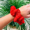 Game Day Solid Scrunchie - Red - Gio's Outdoors