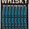 WHISKY 70w Rim Decal Kit for 2 Rims Cyan