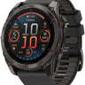 Garmin fenix 8 Smartwatch - 51mm AMOLED Sapphire Carbon Gray DLC Titanium BLK/Pebble Gray Silicone