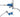 Hope EVO GR4 Disc Brake Lever Set - Left Hand Post Mount 4-Piston Braided Hydraulic Hose Silver/Blue