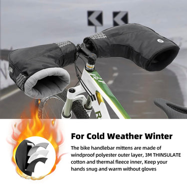 ROCKBROS Thinsulate Thermal Bike Handlebar Mittens - Cold Weather Pogies Cover Gloves - Gio's Outdoors -ROCKBROSUSA