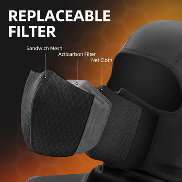 ROCKBROS Balaclava Ski Mask with Zipper Waterproof Winter Fleece Hood Black - Gio's Outdoors -ROCKBROSUSA