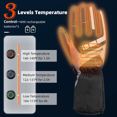 ROCKBROS Rechargeable Heated Gloves 4000mAh Touchscreen Windproof Thermal - Gio's Outdoors -ROCKBROSUSA
