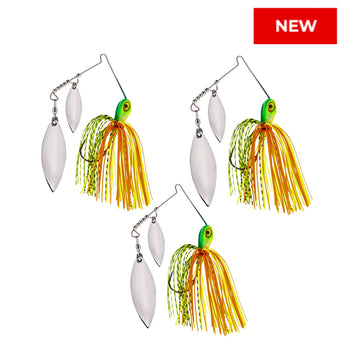 Reaction Tackle Lead Spinnerbait Jigs – 3-Pack, Double Willow Blade - New - Gio's Outdoors
