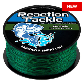 Reaction Tackle Braided Fishing Line - NO FADE Moss Green - NEW - Gio's Outdoors