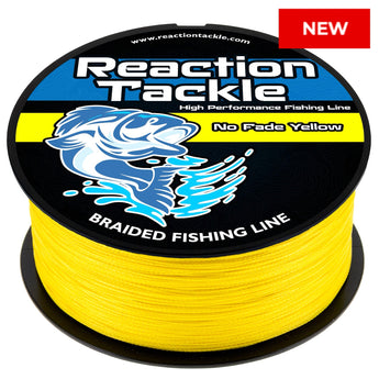 Reaction Tackle Braided Fishing Line - NO FADE Yellow - NEW - Gio's Outdoors