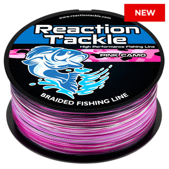 Reaction Tackle Braided Fishing Line - Pink Camo - NEW - Gio's Outdoors