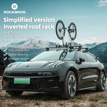 ROCKBROS Inverted Roof Bike Rack for Cars Quick-Release Straps and Clamps - Gio's Outdoors -ROCKBROSUSA