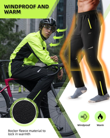 ROCKBROS Winter Thermal Tights Windproof Bike Cycling Pants for Running Outdoor Hiking Gear - Gio's Outdoors -ROCKBROSUSA