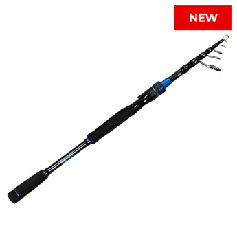 Reaction Tackle Telescopic Spinning Rod – Carbon Travel Fishing Rod – Collapsible Rod for Freshwater and Saltwater - NEW - Gio's Outdoors