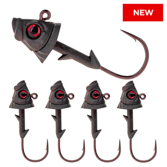 Reaction Tackle 97% Pure Tungsten Swimbait Jig with Realistic Fish Head- 5-PACK - New - Gio's Outdoors