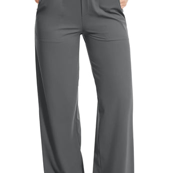Yoga Pants Women Wide Leg Pants High Waist Stretch Dress Casual Sweatpants Lounge Pants with Pockets 31" Inseam X-Large Gray